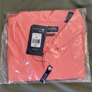 Chaps Men's Casual Button Down in Coral
